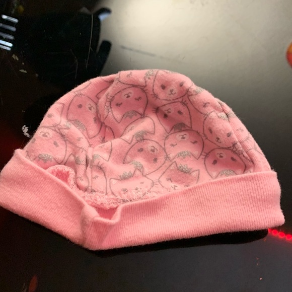 Pink Baby Bib and Hats Bundle - Picture 3 of 7